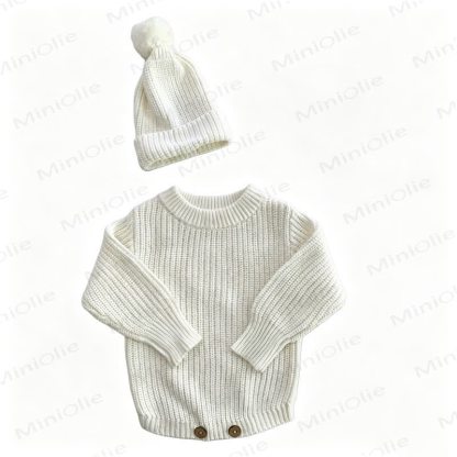 Personalized Baby Name Knit Bodysuit with Hat - White - 2T - image 6