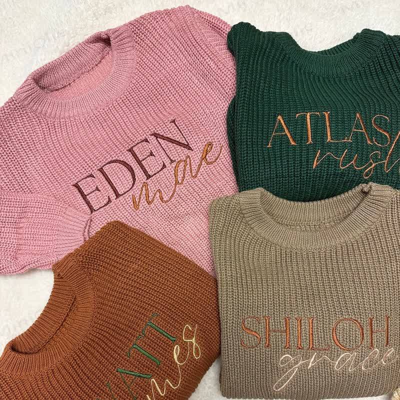 Personalized Baby Name Knit Sweater - image 1
