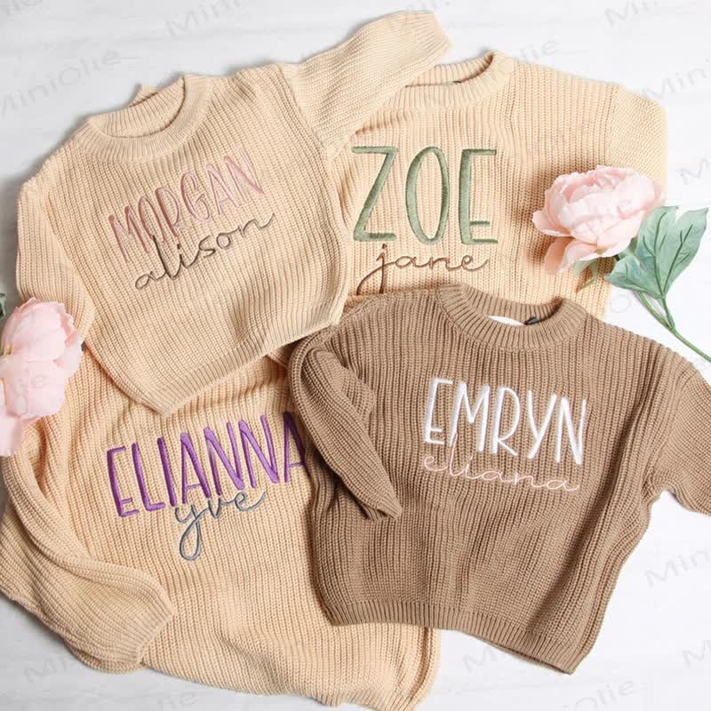 Personalized Baby Name Knit Sweater - image 3