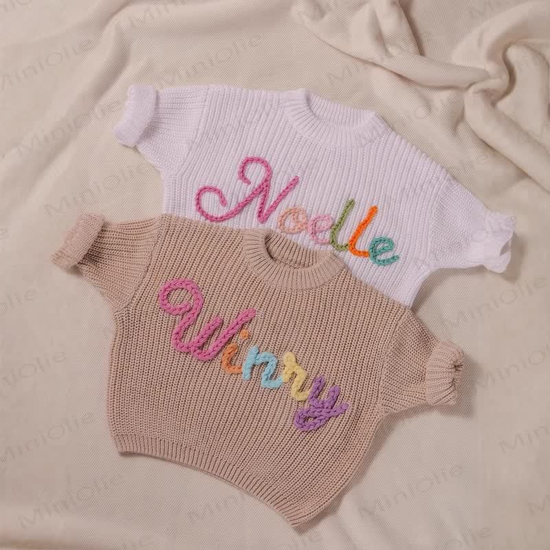 Personalized Baby Name Embroidered Knit Sweater - image 3