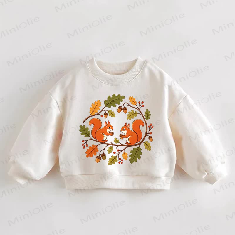 Baby Toddler Squirrel Print Cream Sweatshirt - Cream - 3-5T - image 1