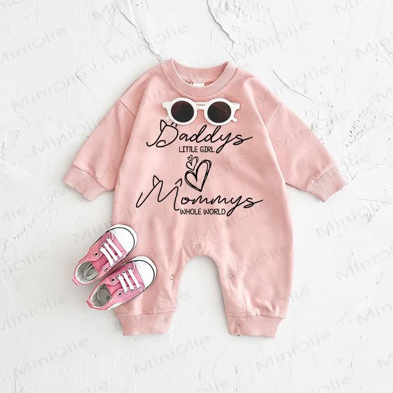 DADDYS LITTLE GIRL MOMMYS WHOLE WORLD Baby Pink Romper - Pink - 2-3T - image 1
