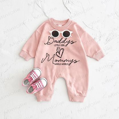 DADDYS LITTLE GIRL MOMMYS WHOLE WORLD Baby Pink Romper - Pink - 2-3T - image 1