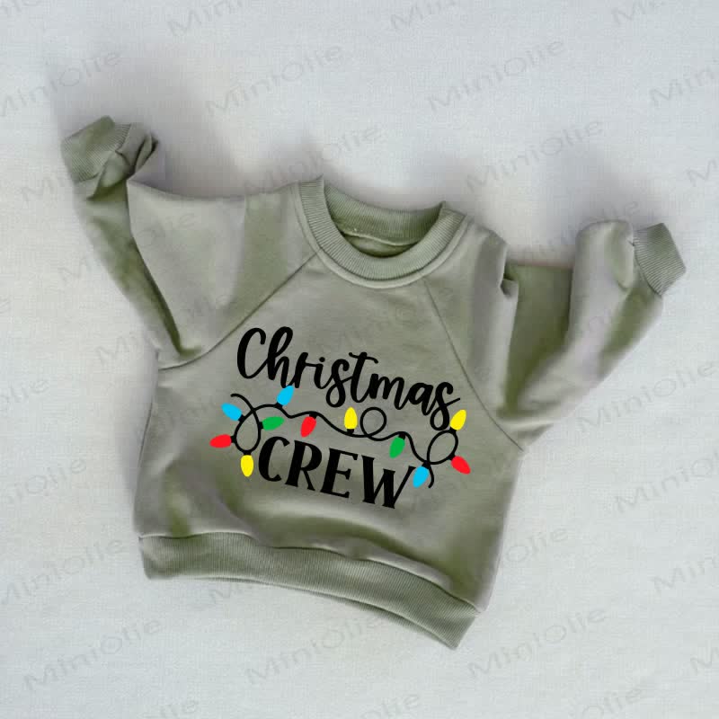 CHRISTMAS CREW Baby Toddler Grey Green Sweatshirt - Grey Green - 3-5T - image 1