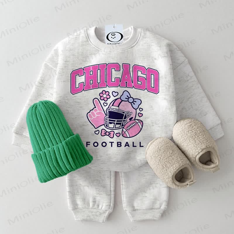 CHICAGO FOOTBALL Baby Light Grey Sweatshirt 2-piece Set - Light Grey - 2-3T - image 1