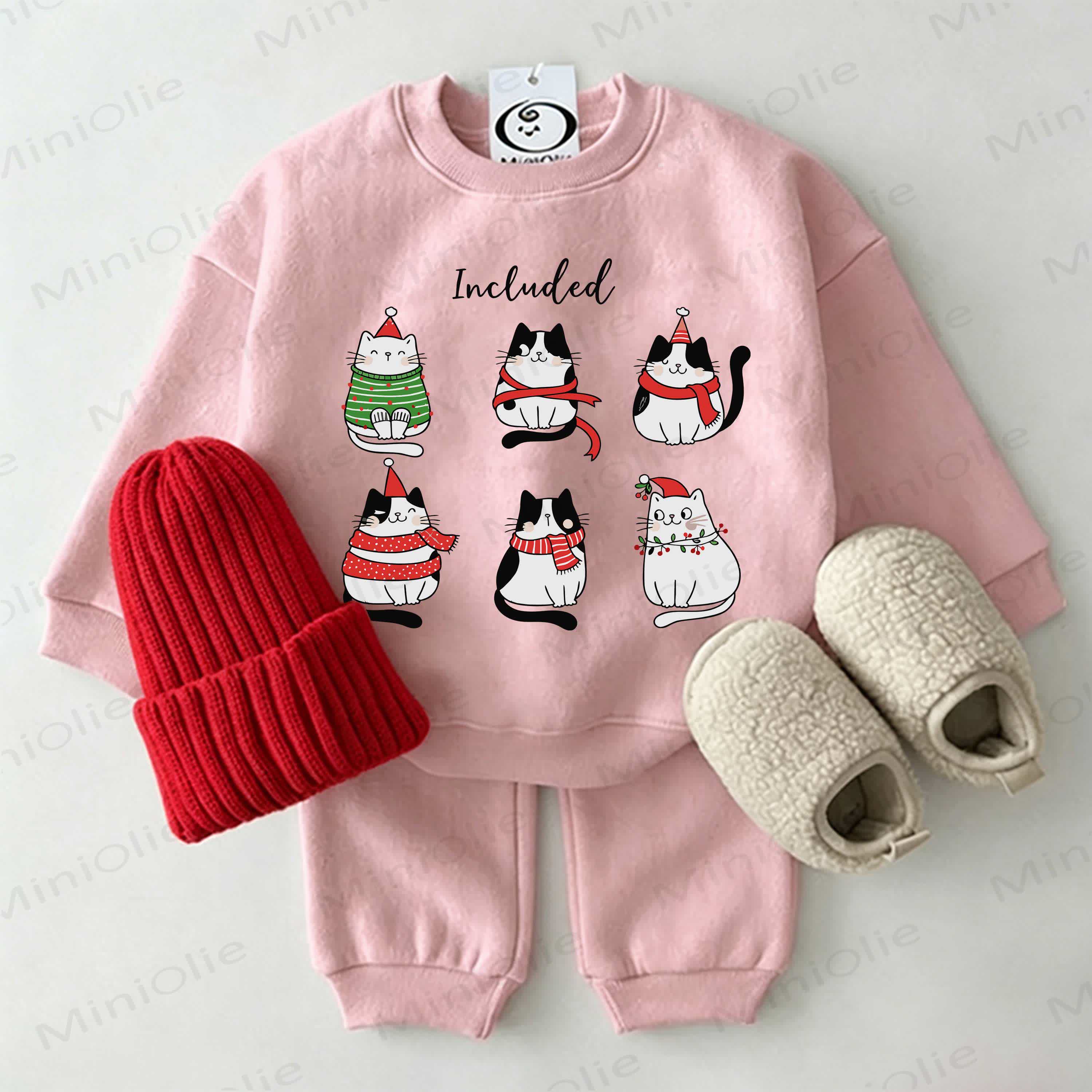  Baby  Kittens Pink Sweatshirt 2-piece Set - Pink - 2-3T - image 1