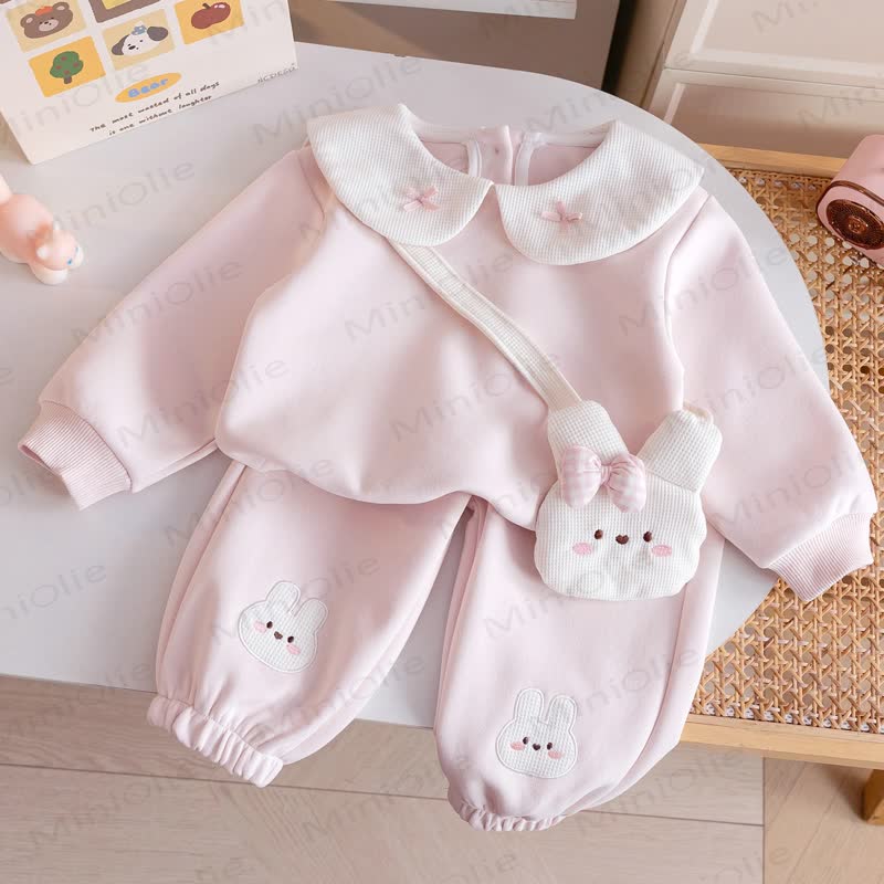 Toddler Girl Pink Peter Pan Cozy Sweatshirt and Pants 2-piece Set - Pink - 5.5-6.5T - image 1