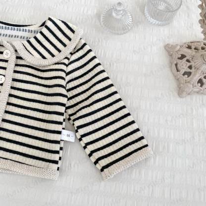 Toddler Baby Girl Striped Knit Cardigan and Pants 2-piece Set - image 4