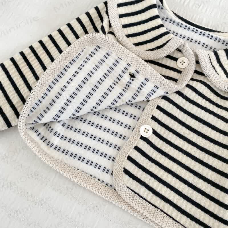 Toddler Baby Girl Striped Knit Cardigan and Pants 2-piece Set - image 5