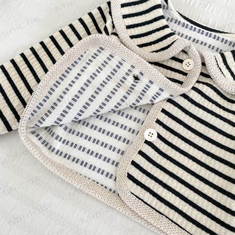 Toddler Baby Girl Striped Knit Cardigan and Pants 2-piece Set - image 5