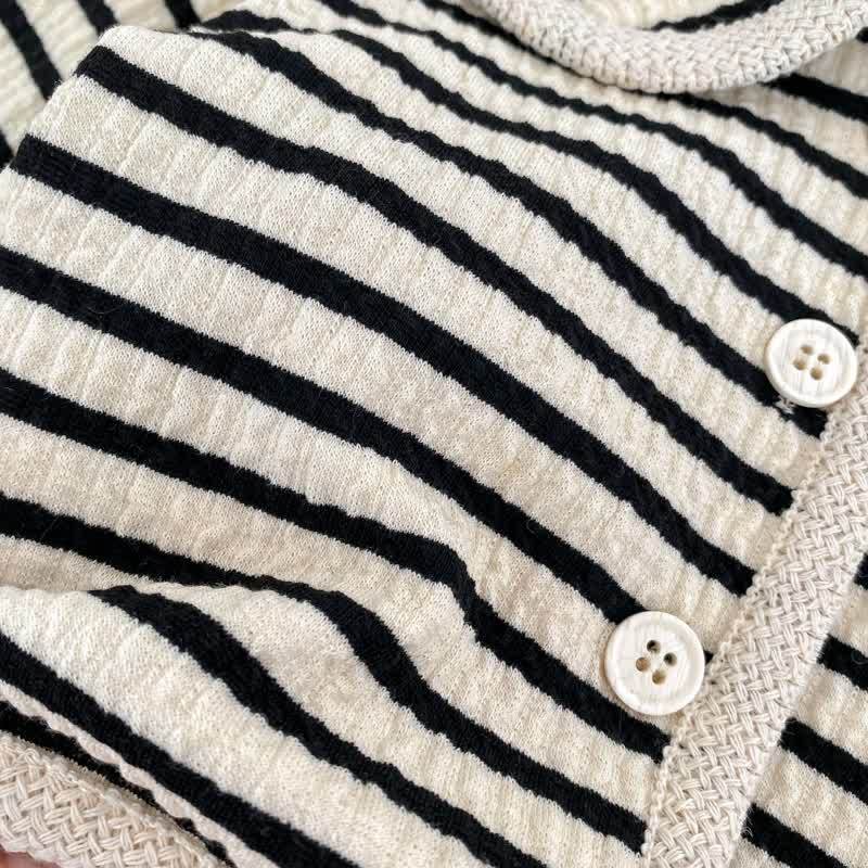 Toddler Baby Girl Striped Knit Cardigan and Pants 2-piece Set - image 6