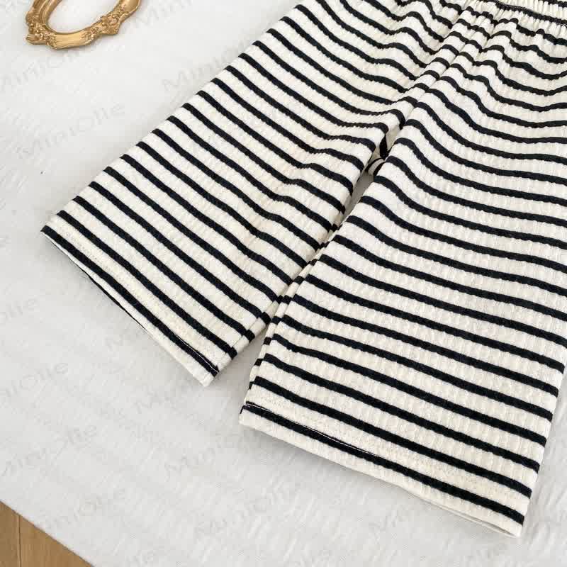 Toddler Baby Girl Striped Knit Cardigan and Pants 2-piece Set - image 8