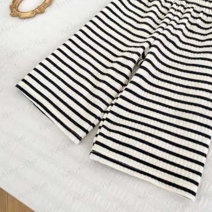 Toddler Baby Girl Striped Knit Cardigan and Pants 2-piece Set - image 8