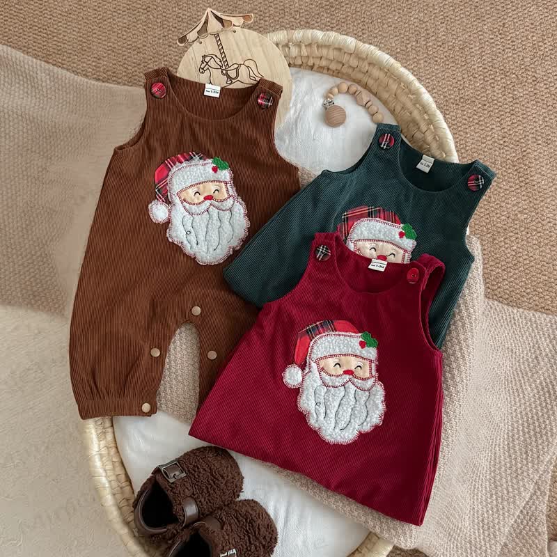Baby Santa Corduroy Sleeveless Romper - image 5