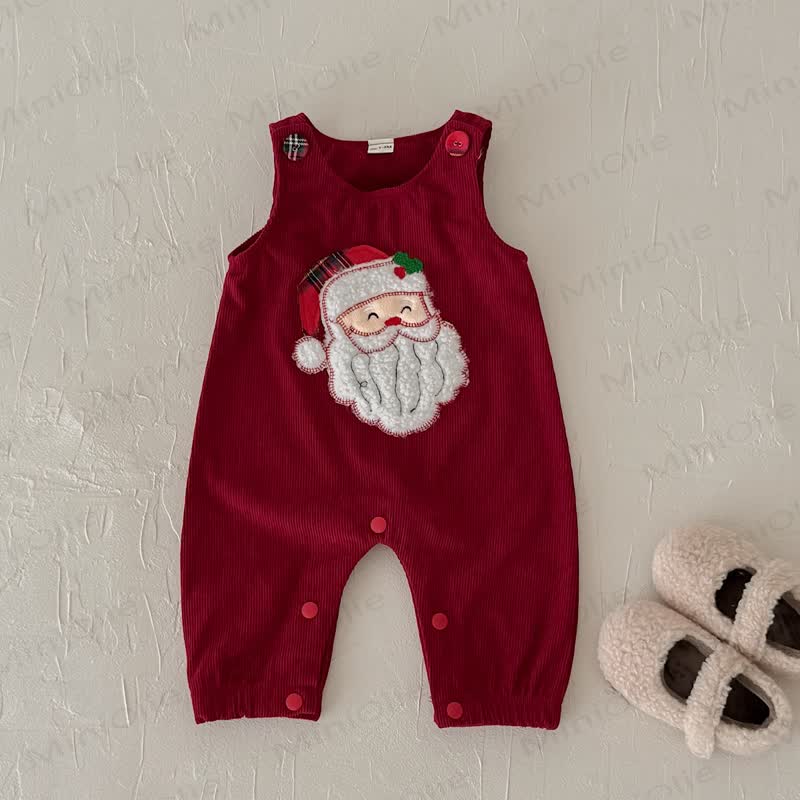 Baby Santa Corduroy Sleeveless Romper - image 9