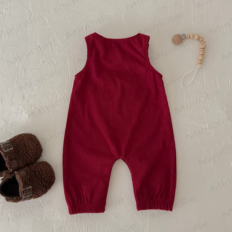 Baby Santa Corduroy Sleeveless Romper - image 10
