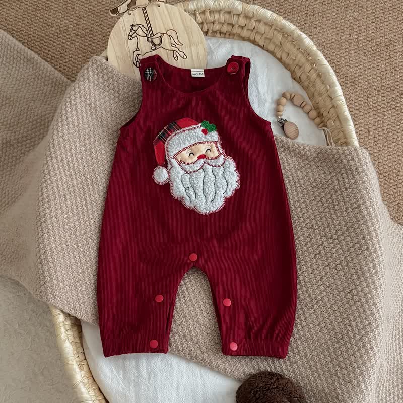 Baby Santa Corduroy Sleeveless Romper - image 14