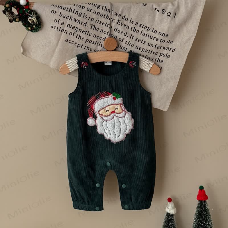 Baby Santa Corduroy Sleeveless Romper - Brown - 12-18M - image 16