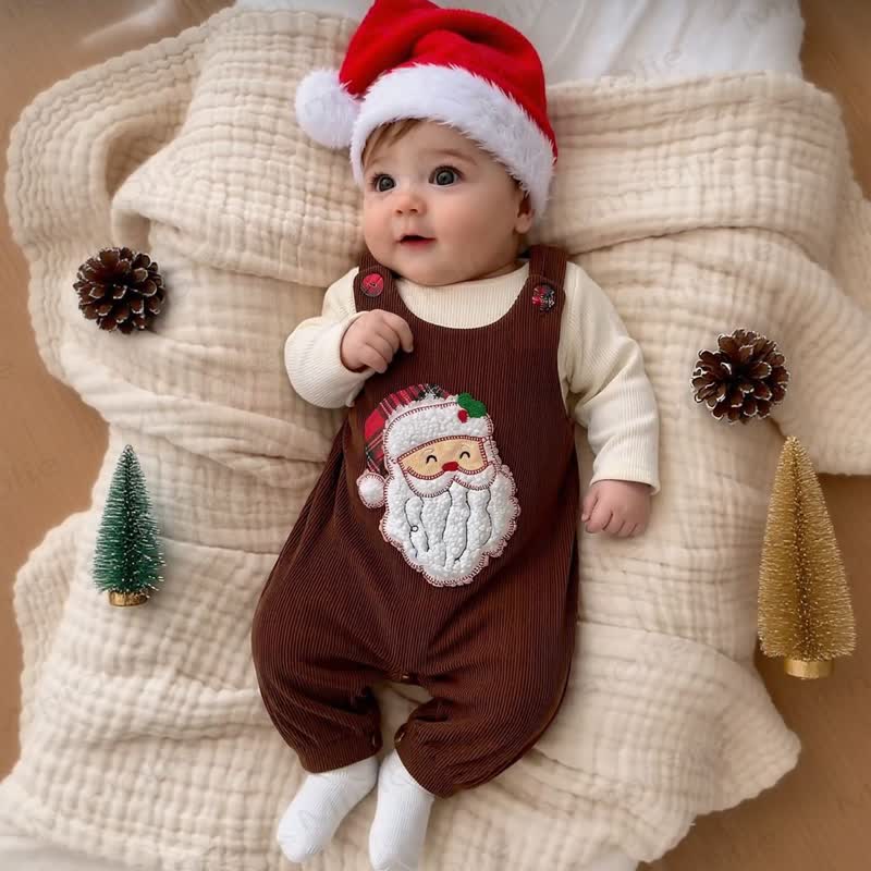 Baby Santa Corduroy Sleeveless Romper - image 24