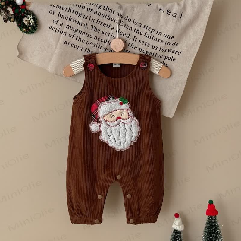 Baby Santa Corduroy Sleeveless Romper - Green - 12-18M - image 25