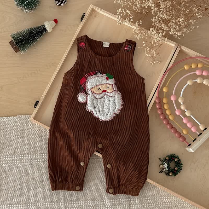 Baby Santa Corduroy Sleeveless Romper - image 26