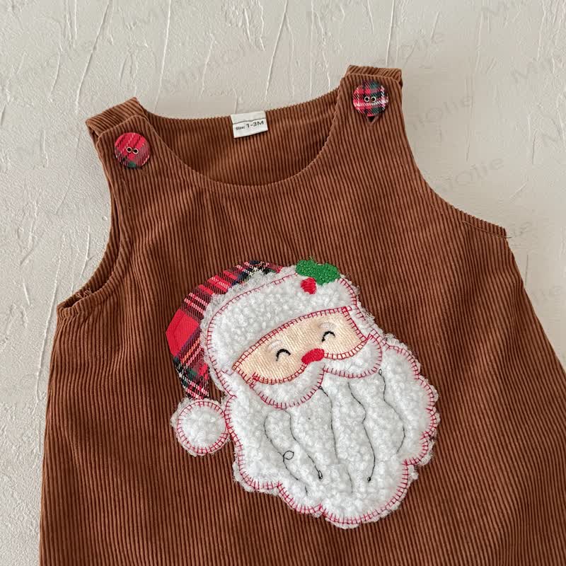 Baby Santa Corduroy Sleeveless Romper - image 28