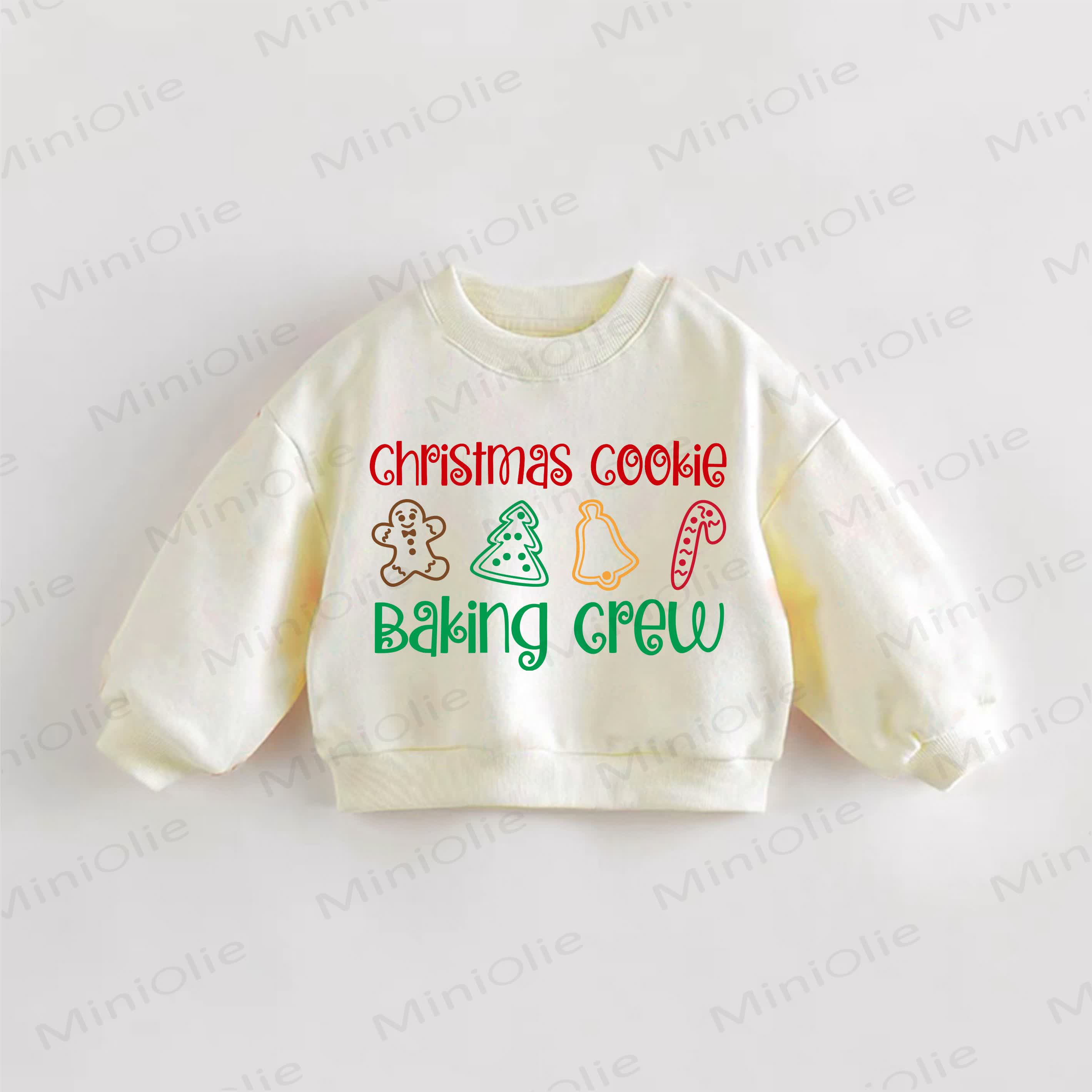 CHRISTMAS COOKIE BAKING CREW Baby Toddler Christmas Cookie Cream Sweatshirt - Cream - 3-5T - image 1