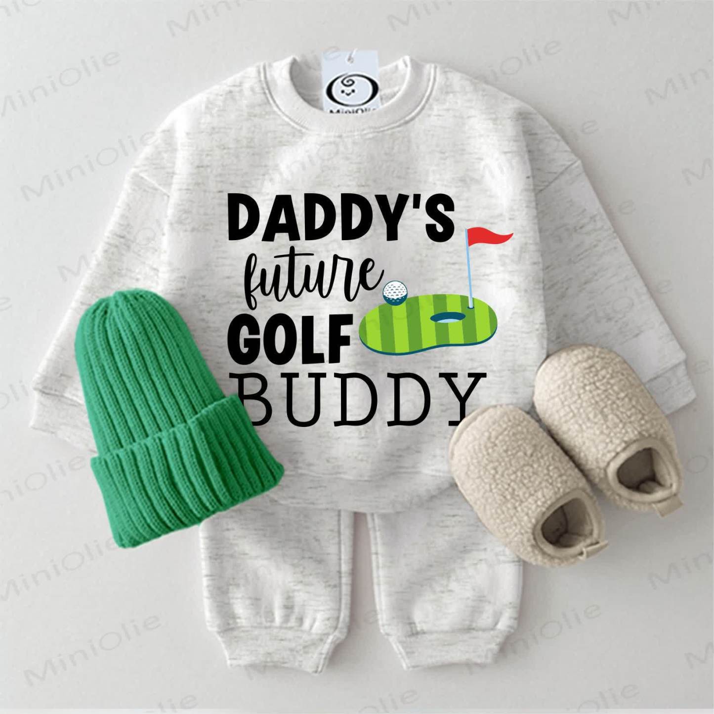 DADDY'S  FUTURE GOLF BUDDY Baby 2-piece Golf Light Grey Set - Light Grey - 2-3T - image 1