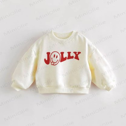 JOLLY Baby Toddler Smiley Cream Sweatshirt - Cream - 3-5T - image 1
