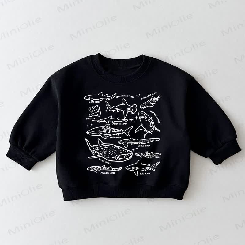  Baby Toddler Shark Black Sweatshirt - Black - 3-5T - image 1