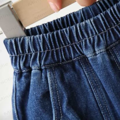 Toddler Girl Bow Patch Knit Top and Denim Pants 2-piece Set - Pants - 6-7T - image 7