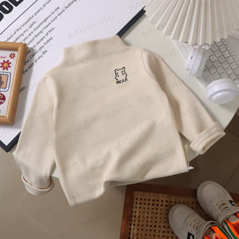 BEAR Baby Toddler High-neck Thermal Shirt - Beige - 9-10T - image 2