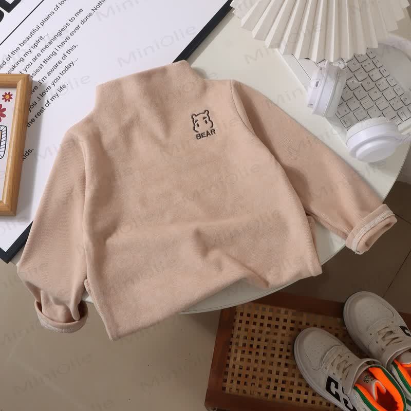 BEAR Baby Toddler High-neck Thermal Shirt - Khaki - 9-10T - image 5