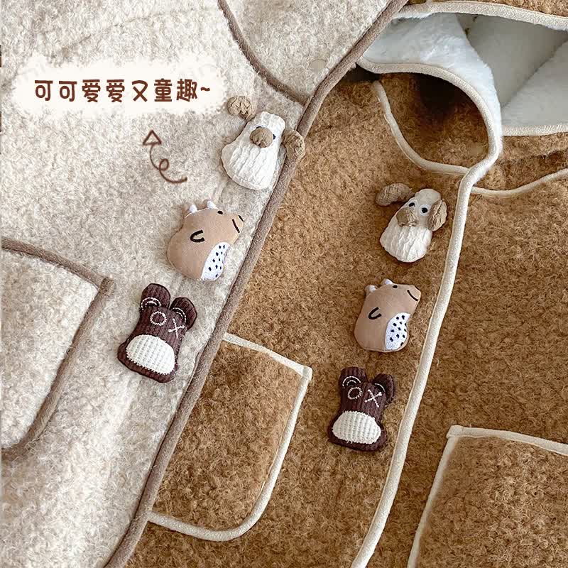 Baby Toddler Cozy Teddy Bear Ear Hooded Winter Jacket - image 2