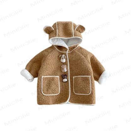 Baby Toddler Cozy Teddy Bear Ear Hooded Winter Jacket - image 5