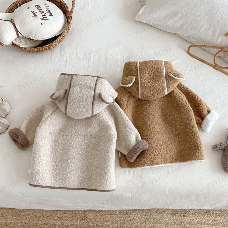 Baby Toddler Cozy Teddy Bear Ear Hooded Winter Jacket - image 6