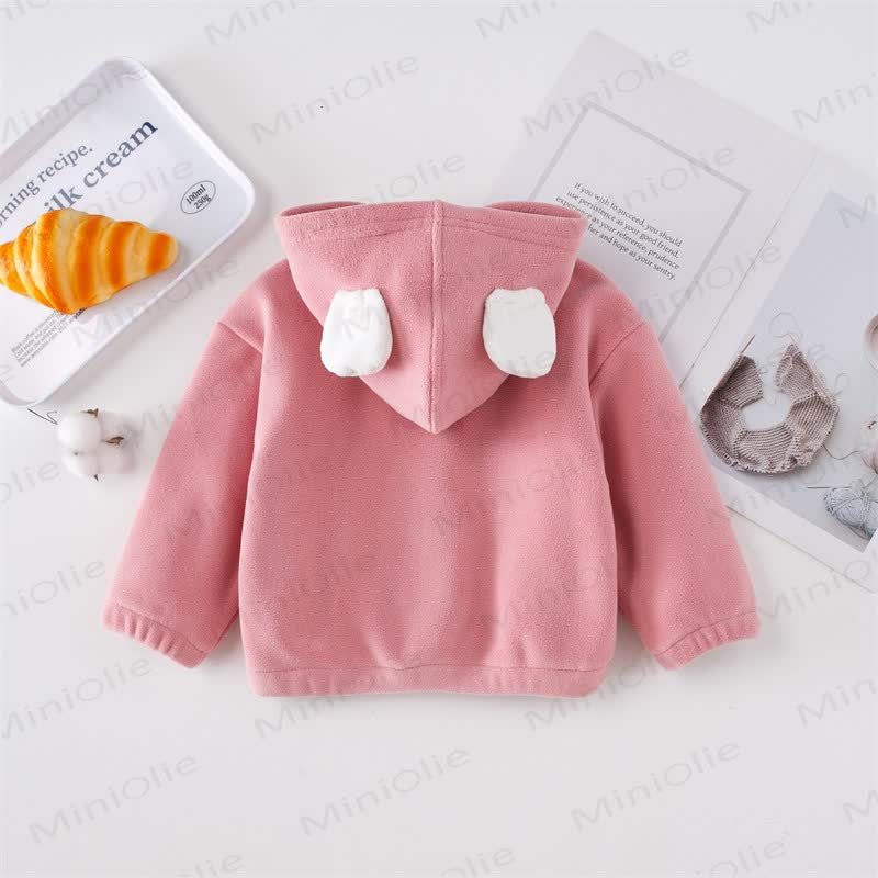 Toddler Bunny Ear Hooded Fleece Jacket  - image 6