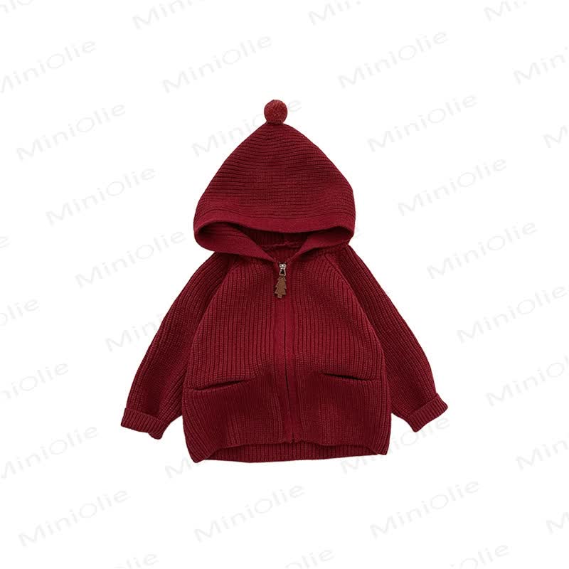 Baby Hooded Ribbed Knit Zip Up Cardigan - image 6
