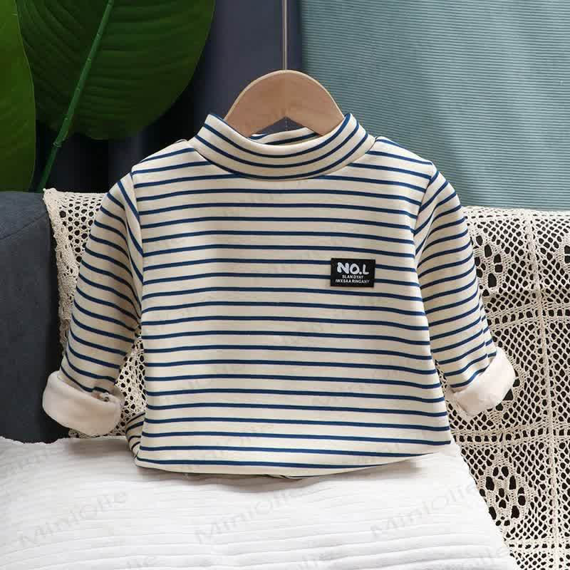 N.O.L Toddler Classic Striped Mock Neck Knit Long-Sleeve Shirt - White - 8-9T - image 2
