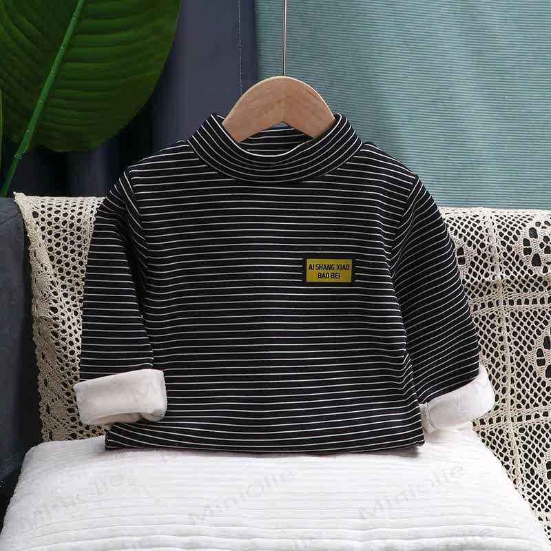N.O.L Toddler Classic Striped Mock Neck Knit Long-Sleeve Shirt - Black - 8-9T - image 4