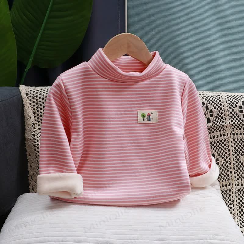N.O.L Toddler Classic Striped Mock Neck Knit Long-Sleeve Shirt - Pink - 8-9T - image 5
