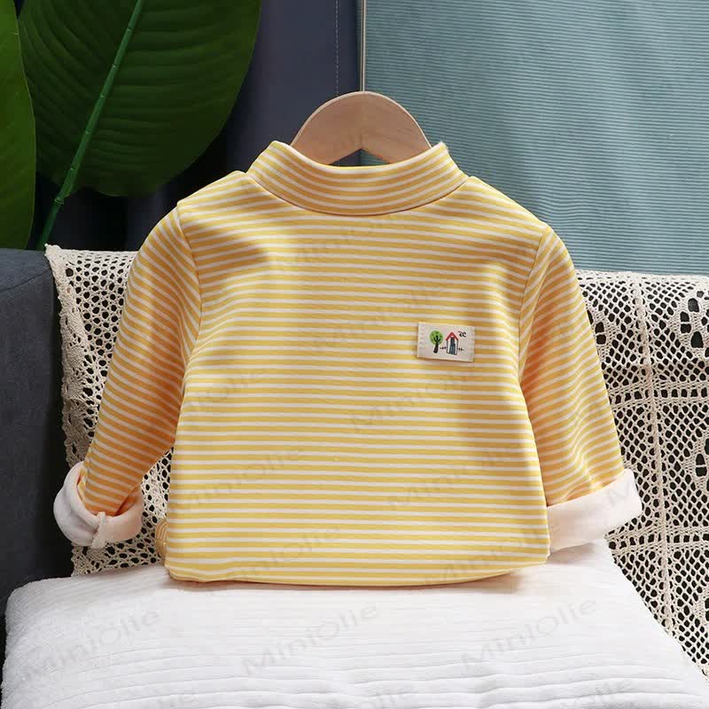 N.O.L Toddler Classic Striped Mock Neck Knit Long-Sleeve Shirt - Yellow - 8-9T - image 6