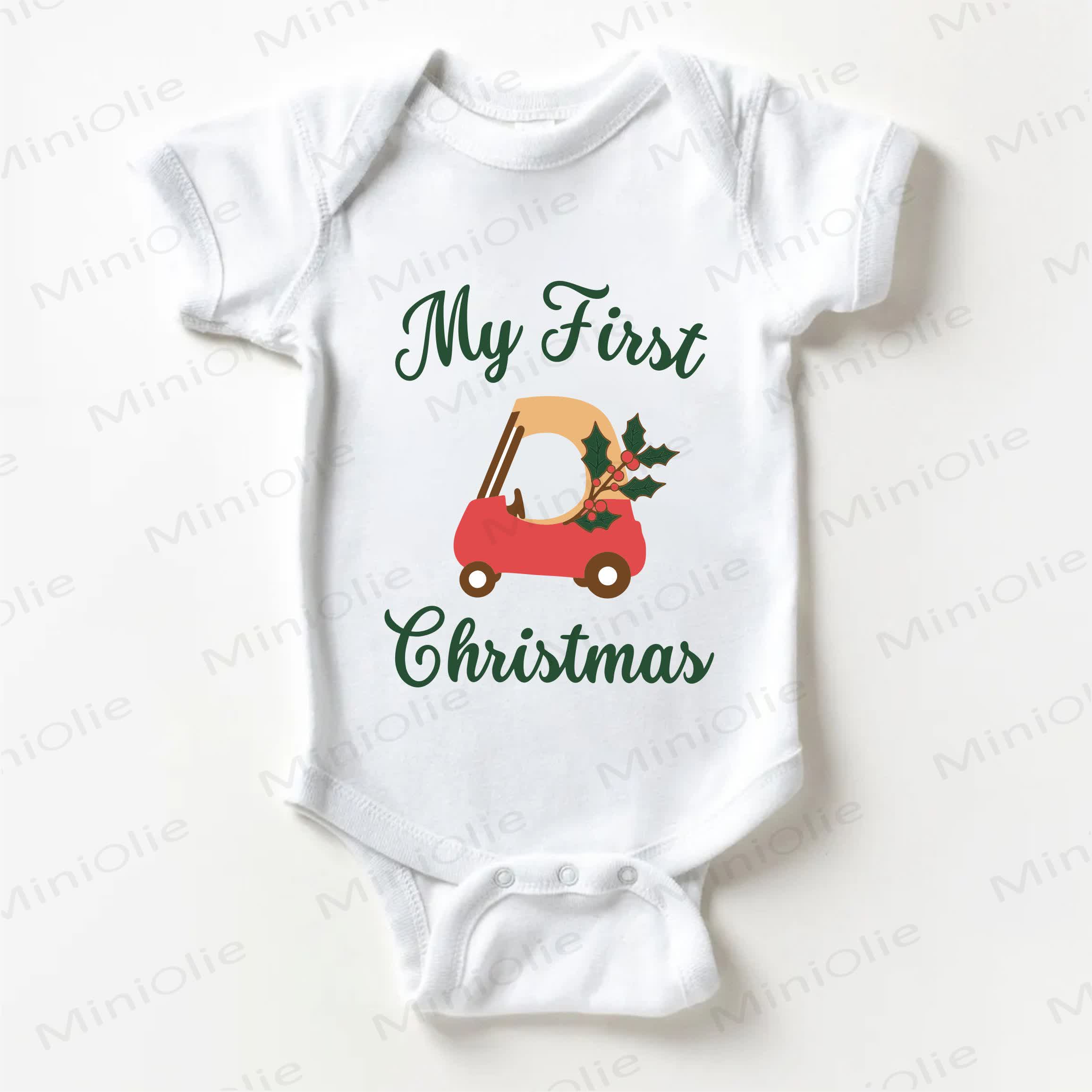 MY FIRST CHRISTMAS Baby Car White Bodysuit - White - 18-24M - image 1