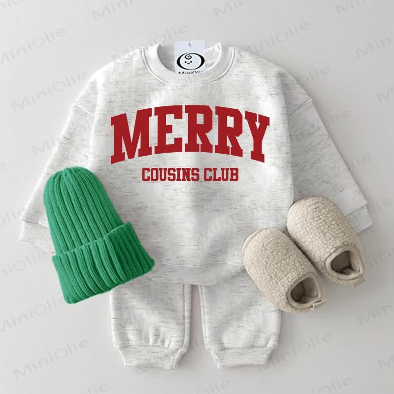 MERRY COUSINS CLUB Baby Light Grey Sweatshirt 2-piece Set - Light Grey - 2-3T - image 1