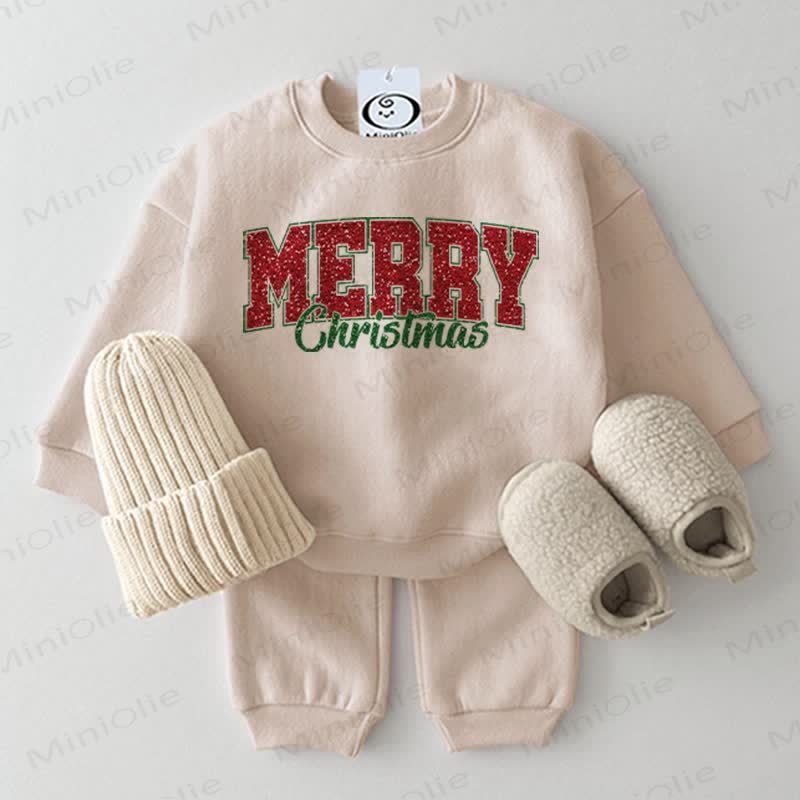 MERRY CHRISTMAS Baby 2-piece Beige Set - Beige - 2-3T - image 1