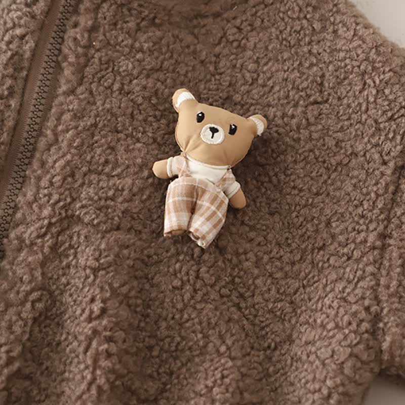 Toddler Baby Bear Fleece Hooded Warm 3-piece Set - image 6