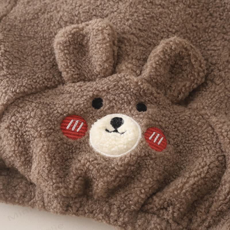 Toddler Baby Bear Fleece Hooded Warm 3-piece Set - image 10