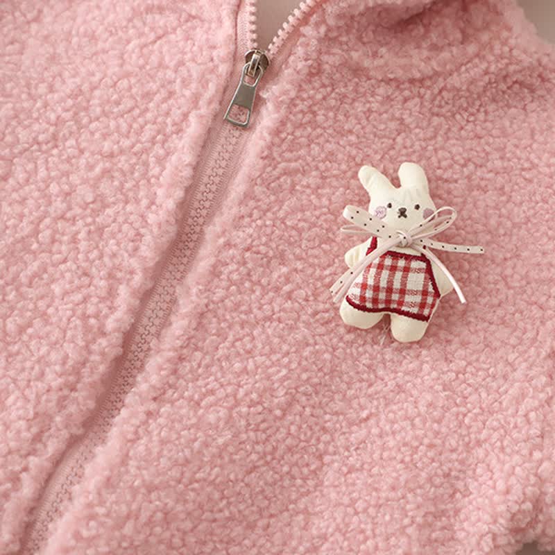Toddler Baby Bunny Fleece Hoodie 3-piece Set - image 6