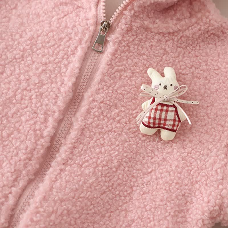 Toddler Baby Bunny Fleece Hoodie 3-piece Set - image 6