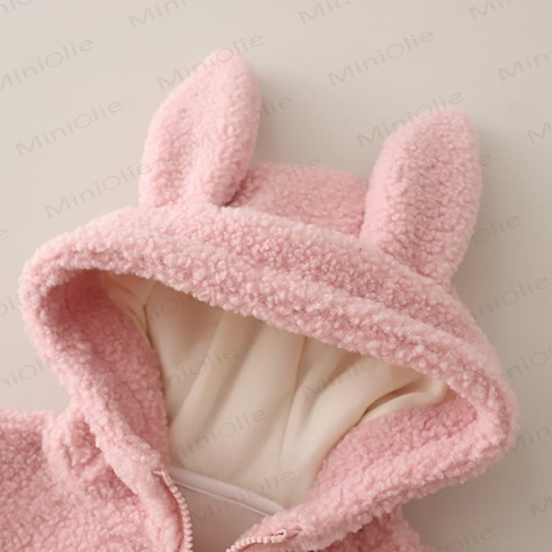 Toddler Baby Bunny Fleece Hoodie 3-piece Set - image 5